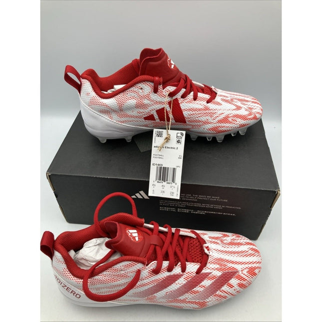 [ID1469] GRADE SCHOOL ADIDAS ADIZERO ELECTRIC. 2 FOOTBALL CLEATS size 5 - Long Island Liquidation