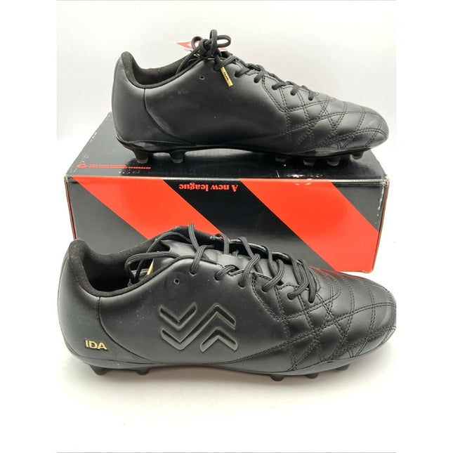 IDA Classica FG Soccer Cleats Black Leather Lace - Up Woman Size 9 - Long Island Liquidation