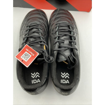 IDA Classica FG Soccer Cleats Black Leather Lace - Up Woman Size 9 - Long Island Liquidation