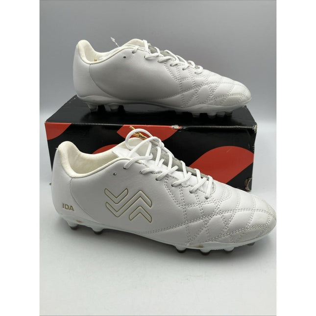 IDA Classica Womens Leather Soccer Cleats Size 7 White Futbol Multi Ground - Long Island Liquidation
