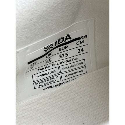IDA Classica Womens Leather Soccer Cleats Size 7 White Futbol Multi Ground - Long Island Liquidation