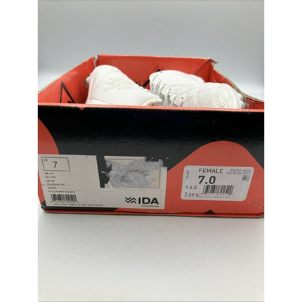 IDA Classica Womens Leather Soccer Cleats Size 7 White Futbol Multi Ground - Long Island Liquidation