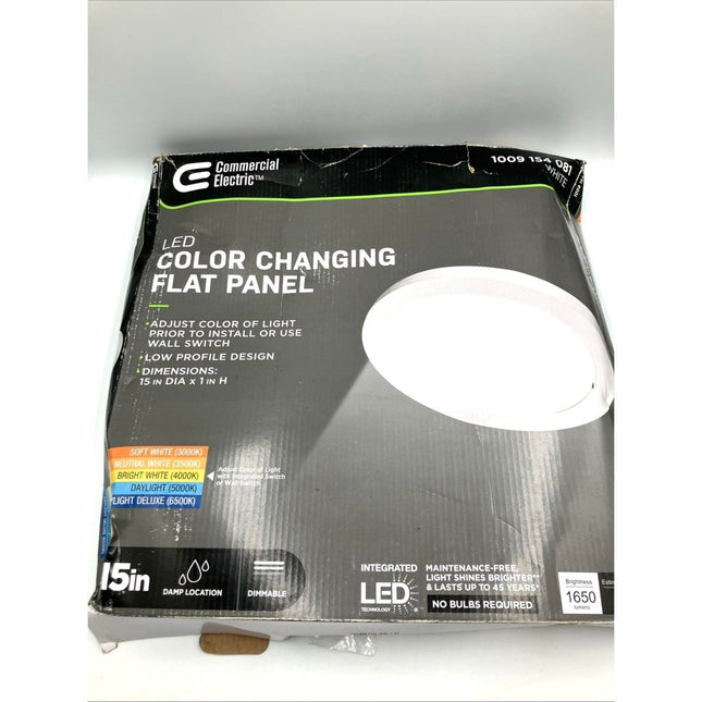 Integrated LED Round Flat Panel Ceiling Flush Mount Color Change 5CCT 22.5W 15" - Long Island Liquidation