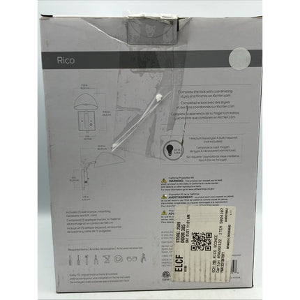 Kichler Rico Plug - in Wall Sconce, Swing Arm, Matte Blk & Brass Light - MCM Style - Long Island Liquidation