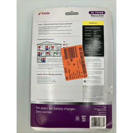Kidde P3010K - CO Worry - Free Kitchen Photoelectric Smoke and Carbon Monoxide Alarm - Long Island Liquidation