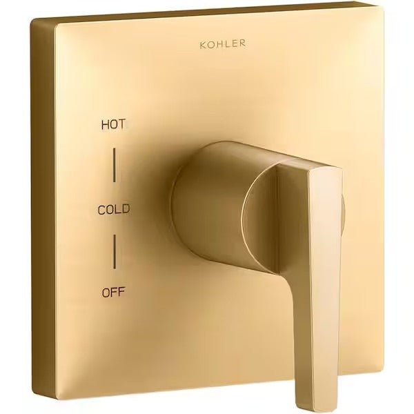 KOHLER Honesty 1 - Handle Valve Handle Trim Kit in Vibrant Brushed Moderne Brass - Long Island Liquidation