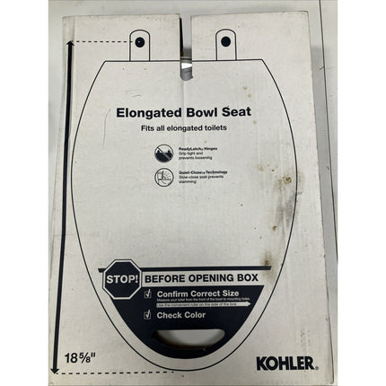 Kohler Toilet Bowl Seat White Elongated Ready Latch Hinge 24295 - A - 0 (Scratched) - Long Island Liquidation