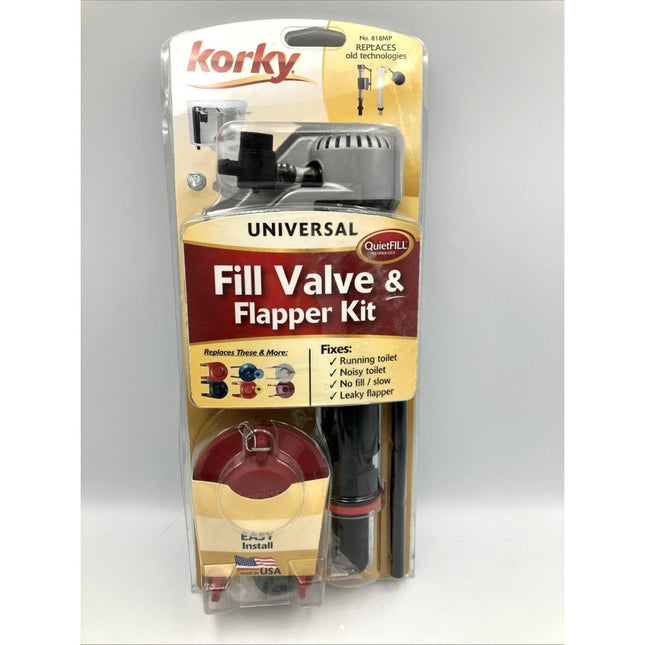 Korky Universal Fill Valve & Flapper Kit - 818MP Made in USA! - Long Island Liquidation
