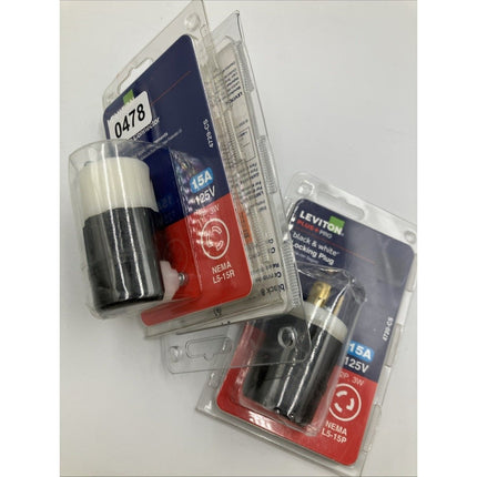 Leviton 15 Amp 125 - Volt Straight Blade Connector, Black & White 5269 - CS | - Long Island Liquidation