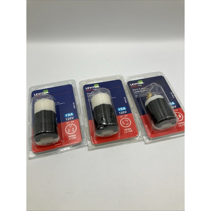 Leviton 15 Amp 125 - Volt Straight Blade Connector, Black & White 5269 - CS | - Long Island Liquidation