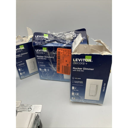 LEVITON DSL06 - 1TW DECORA ROCKER DIMMER WITH SLIDE BAR (IN WHITE) - Long Island Liquidation