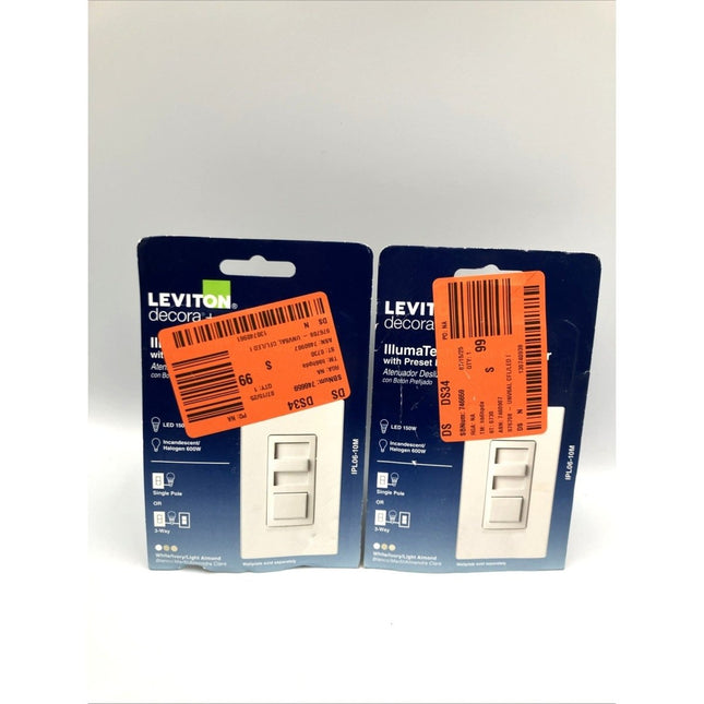 Leviton R50 - IPL06 - 10M 60 HZ Preset Single Pole Slide Dimmer pair - Long Island Liquidation