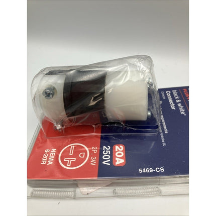 Leviton Straight Blade Connector Black And White 20 Amp 250 Volt 5469 - CS 15 A - Long Island Liquidation