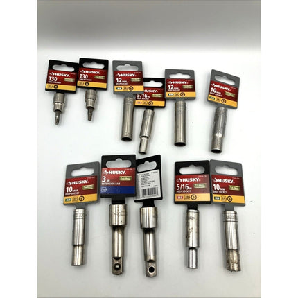 Lot of 11 Socket Sockets Husky Tools - Long Island Liquidation