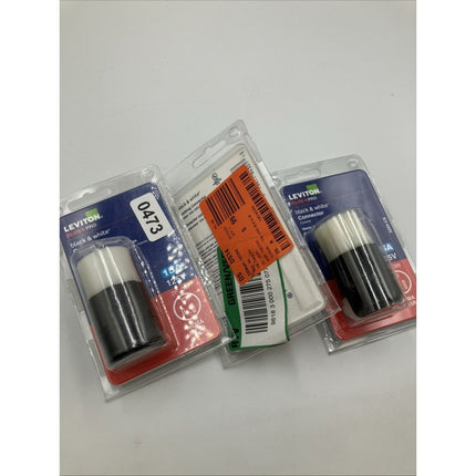 LOT OF 3 - LEVITON 5269 - CS 15 Amp 125 - Volt Straight Blade Black & White Connector - Long Island Liquidation