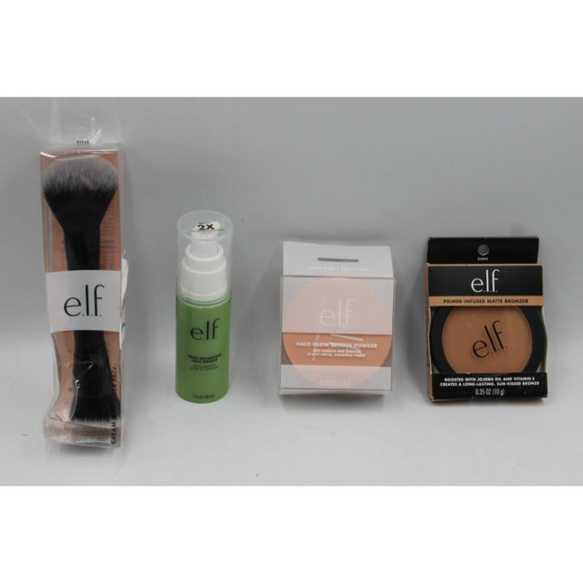 Lot Of 4 e.l.f Items - Face Primer, Loose Setting Powder, Matte Bronzer, Brush - Long Island Liquidation