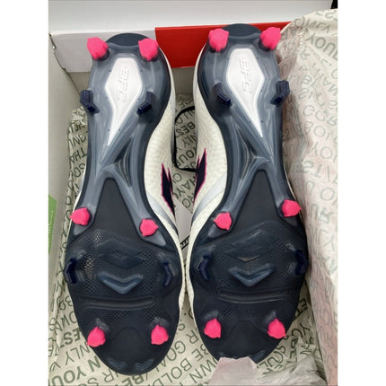 Lotto Maestro 100 IV FG Mens Soccer Cleats All White Navy Vivid Fuchsia 11 - Long Island Liquidation