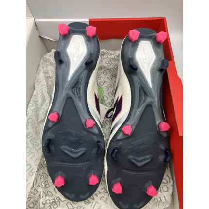 Lotto Maestro 100 IV FG Mens Soccer Cleats All White Navy Vivid Fuchsia 9 NEW - Long Island Liquidation