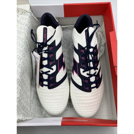 Lotto Maestro 100 IV FG Mens Soccer Cleats All White Navy Vivid Fuchsia 9.5 New - Long Island Liquidation