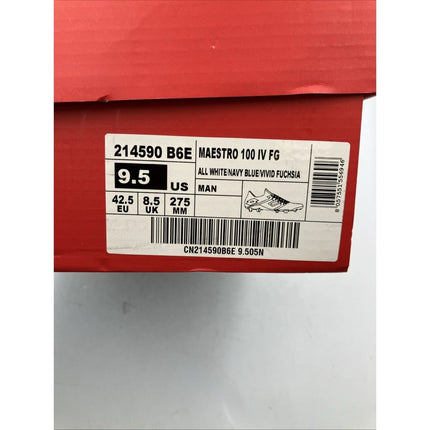 Lotto Maestro 100 IV FG Mens Soccer Cleats All White Navy Vivid Fuchsia 9.5 New - Long Island Liquidation