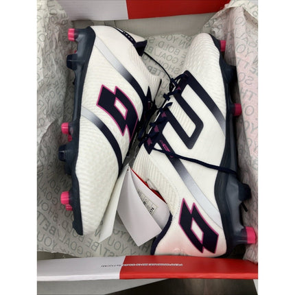 Lotto Maestro 100 IV FG Mens Soccer Cleats All White Navy Vivid Fuchsia 9.5 New - Long Island Liquidation