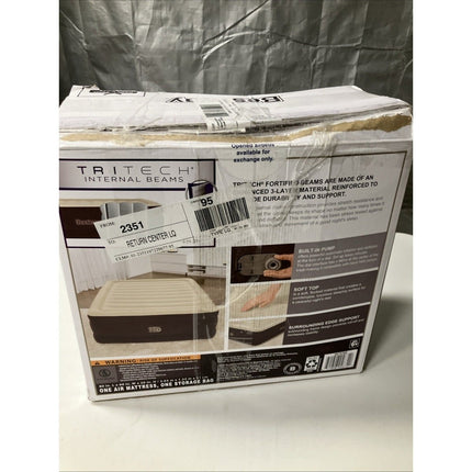 Maroon Tritech Queen Airbed 20” w/ Built - in AC Pump - Luxury Inflatable - Long Island Liquidation