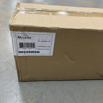 Maxim 9054 Cylinder 29" 4 - Light Satin Nickel Bath Vanity Light - Long Island Liquidation