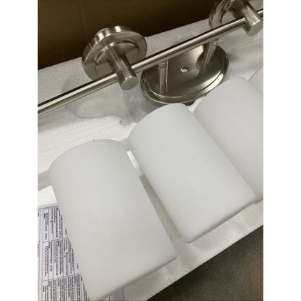 Maxim 9054 Cylinder 29" 4 - Light Satin Nickel Bath Vanity Light - Long Island Liquidation