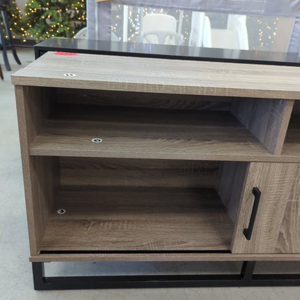 Mixed Material TV Storage Stand for TVs up to 54" with Sliding Doors - Room Essentials - Long Island Liquidation