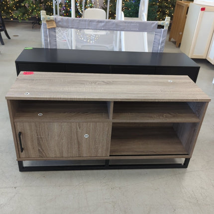 Mixed Material TV Storage Stand for TVs up to 54" with Sliding Doors - Room Essentials - Long Island Liquidation