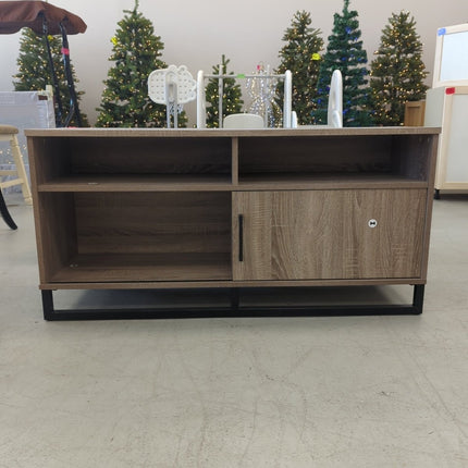Mixed Material TV Storage Stand for TVs up to 54" with Sliding Doors - Room Essentials - Long Island Liquidation