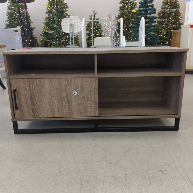 Mixed Material TV Storage Stand for TVs up to 54" with Sliding Doors - Room Essentials - Long Island Liquidation