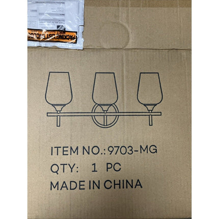 ML Lighting 9703 - MG Transitional 3 Light Vanity Ashford Collection Gold - Long Island Liquidation