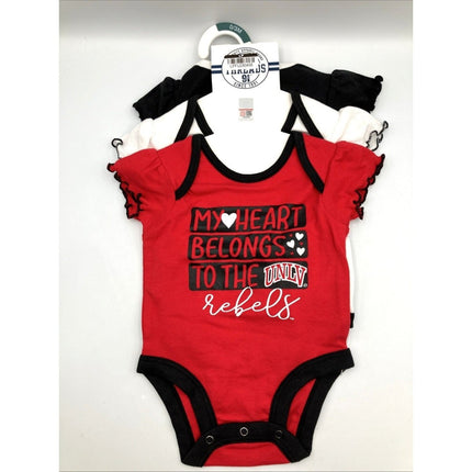 NCAA UNLV Rebels Infant Girls' 3pk Bodysuit Set, Size 0 - 3M - New - Long Island Liquidation