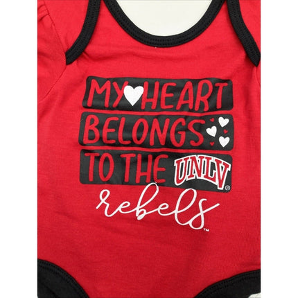 NCAA UNLV Rebels Infant Girls' 3pk Bodysuit Set, Size 0 - 3M - New - Long Island Liquidation