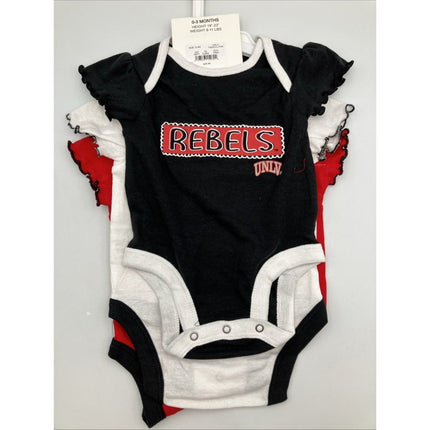 NCAA UNLV Rebels Infant Girls' 3pk Bodysuit Set, Size 0 - 3M - New - Long Island Liquidation