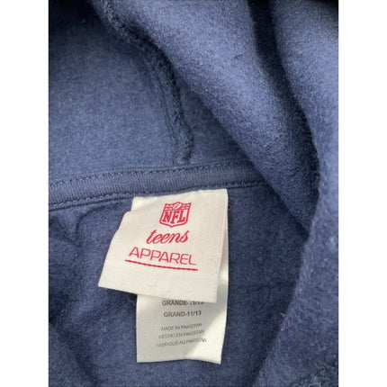 New England Patriots Hoodie Sweatshirt NFL Pullover size Juniors Large (L 11/13) - Long Island Liquidation