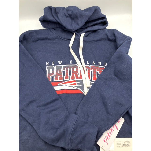 New England Patriots Hoodie Women’s Medium 7/9 Blue NFL Pullover Sweatshirt NWT - Long Island Liquidation