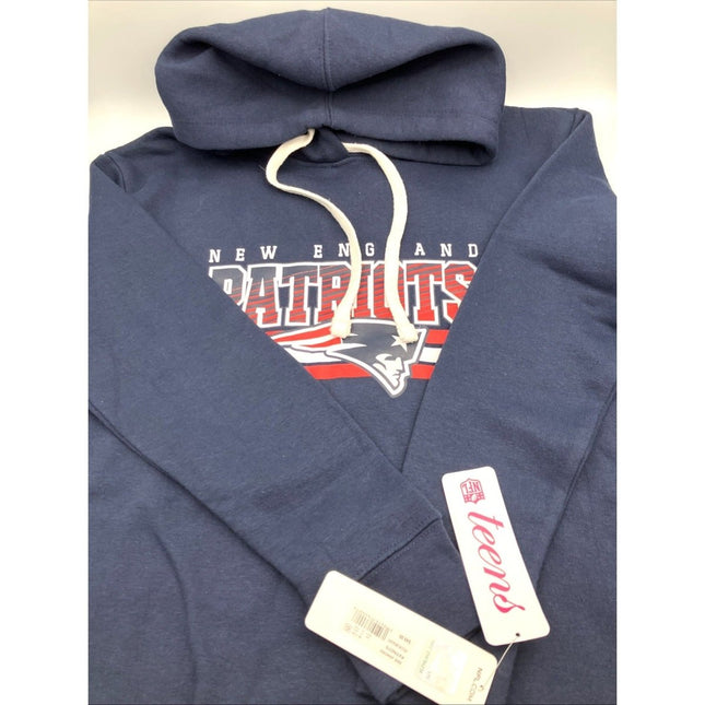 New England Patriots Hoodie Women’s Medium 7/9 Blue NFL Pullover Sweatshirt NWT - Long Island Liquidation
