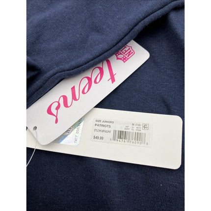 New England Patriots Hoodie Women’s Medium 7/9 Blue NFL Pullover Sweatshirt NWT - Long Island Liquidation