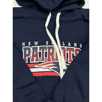 New England Patriots Hoodie Women’s Medium 7/9 Blue NFL Pullover Sweatshirt NWT - Long Island Liquidation