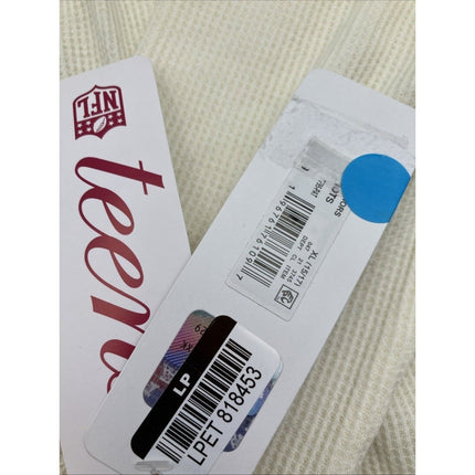 New England Patriots NFL Long Sleeve Cream Thermal T-Shirt - Girls' XL 15 - 17 NWT - Long Island Liquidation