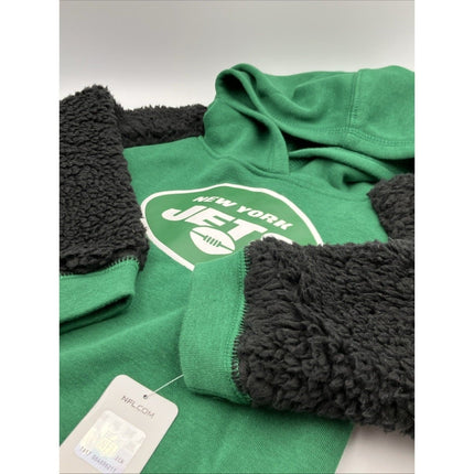 NFL 3T Toddler New York Jets Hooded Sweatshirt Sherpa Sleeve Hoodie - NEW - Long Island Liquidation