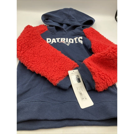 NFL 4T Toddler New England Patriots Hooded Sherpa Sleeve Hoodie - NEW - Long Island Liquidation