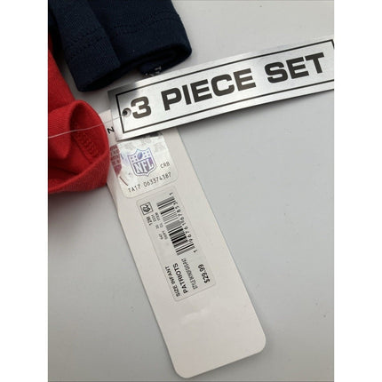 NFL Baby 12 Month New England Patriots One Piece Sleeper Outfit 3 Piece Set NEW - Long Island Liquidation