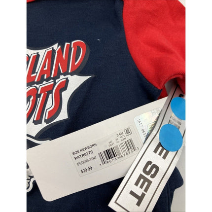 NFL Baby 3 - 6 Month New England Patriots One Piece Sleeper Outfit 3 Piece Set NEW - Long Island Liquidation