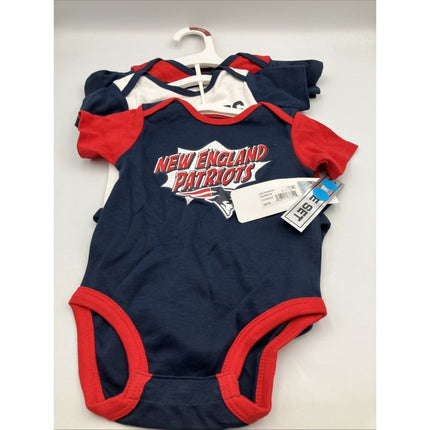 NFL Baby 3 - 6 Month New England Patriots One Piece Sleeper Outfit 3 Piece Set NEW - Long Island Liquidation