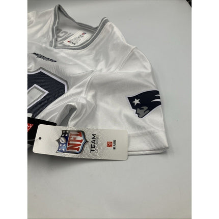 NFL New England Patriots 38 Rhamondre Stevenson Girls L White Glitter Jersey - Long Island Liquidation