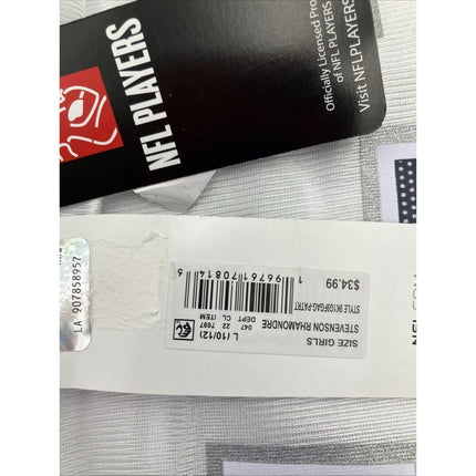 NFL New England Patriots 38 Rhamondre Stevenson Girls L White Glitter Jersey - Long Island Liquidation