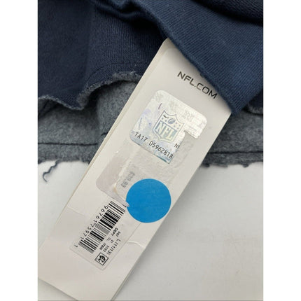 NFL New England Patriots Girls Dip - Dyed Crop Hooded Sweatshirt Blue/White, L - Long Island Liquidation